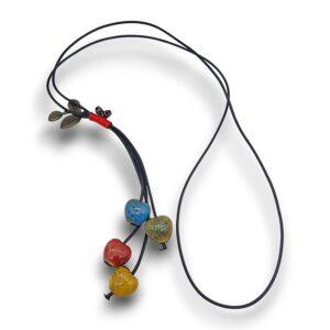 Colier portelan colorat in glob cadou Crăciun 8cm