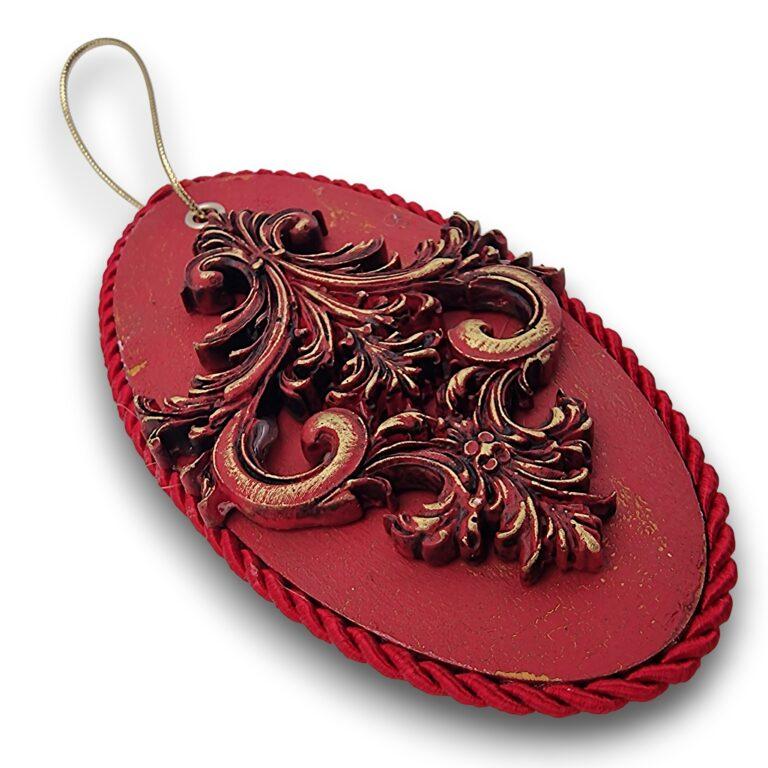 Medalion 2D model baroque rosu