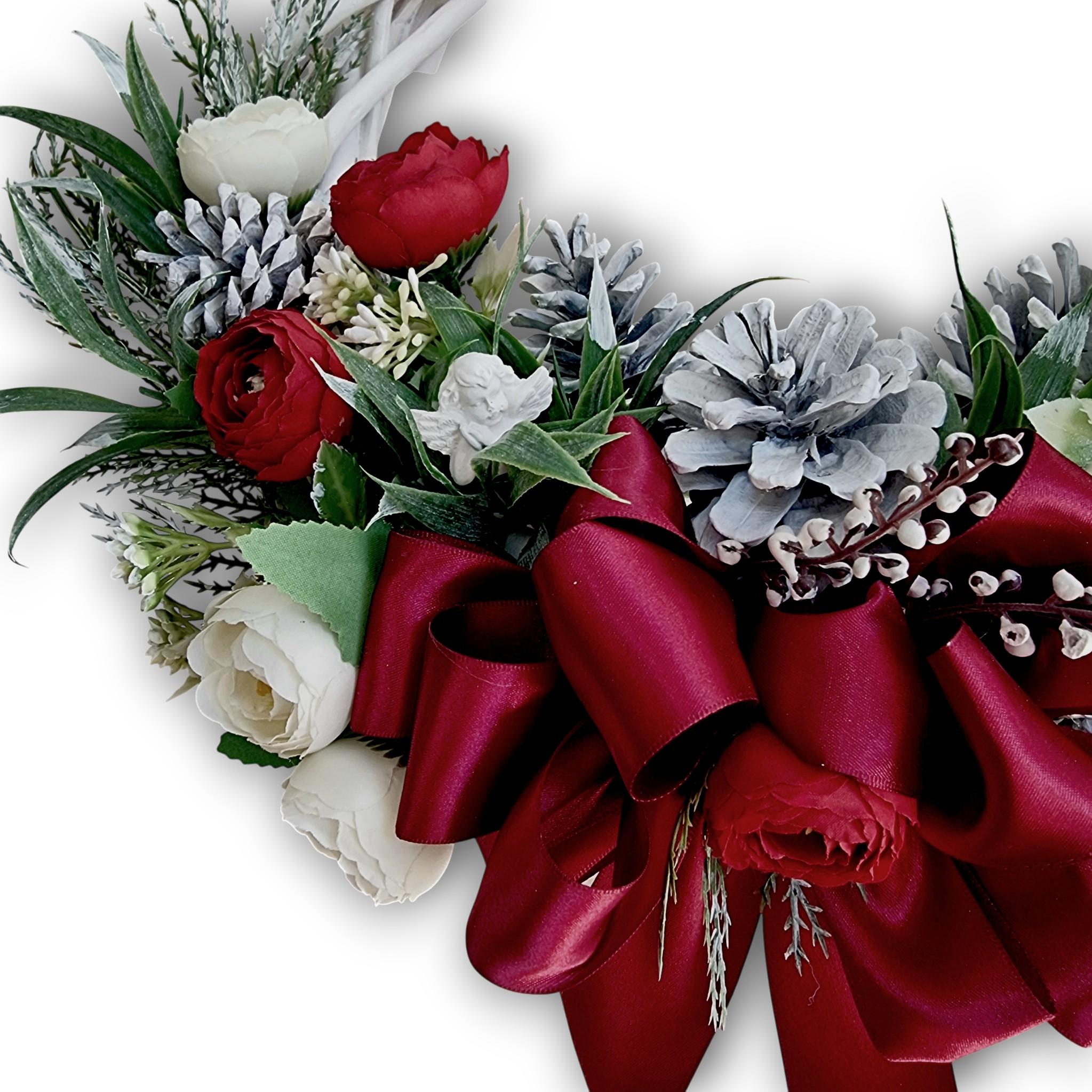 Ghirlandă albă lemn Crăciun, 33-38-43 cm 3 Ghirlandă albă lemn Crăciun, 33-38-43 cm