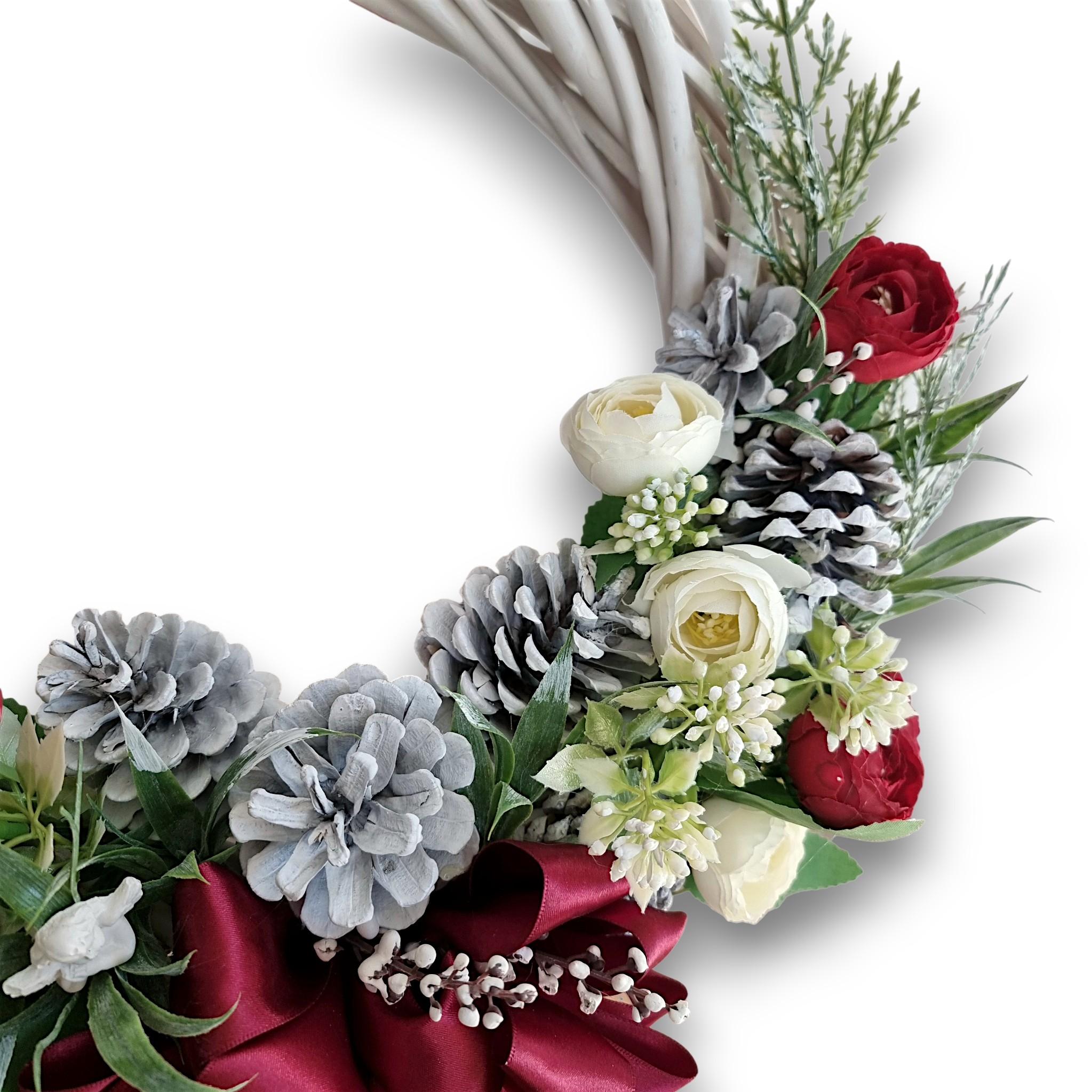 Ghirlandă albă lemn Crăciun, 33-38-43 cm 4 Ghirlandă albă lemn Crăciun, 33-38-43 cm