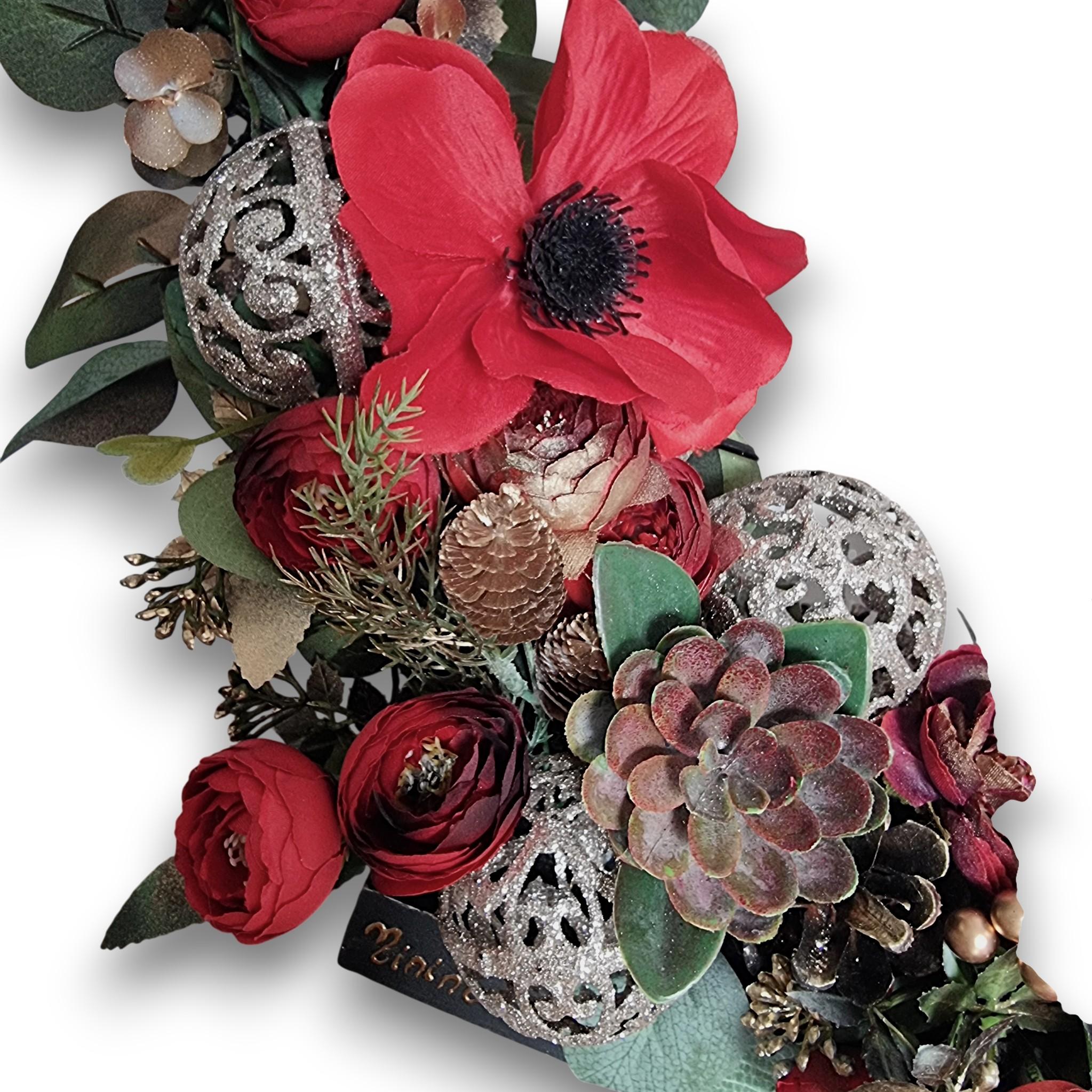 Aranjament Craciun, cerc metalic 40 cm 7 Aranjament Craciun, cerc metalic 40 cm - imagine 7