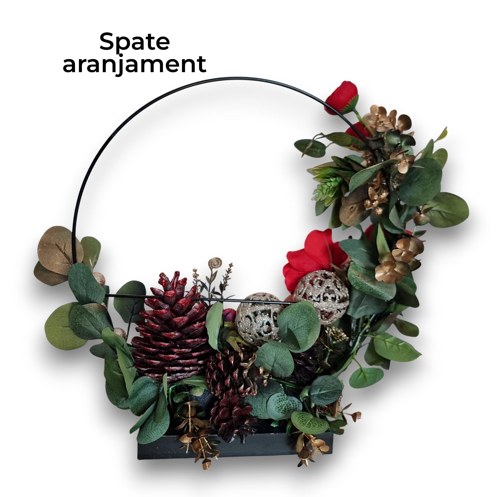 Aranjament Craciun, cerc metalic 40 cm 8 Aranjament Craciun, cerc metalic 40 cm - imagine 8