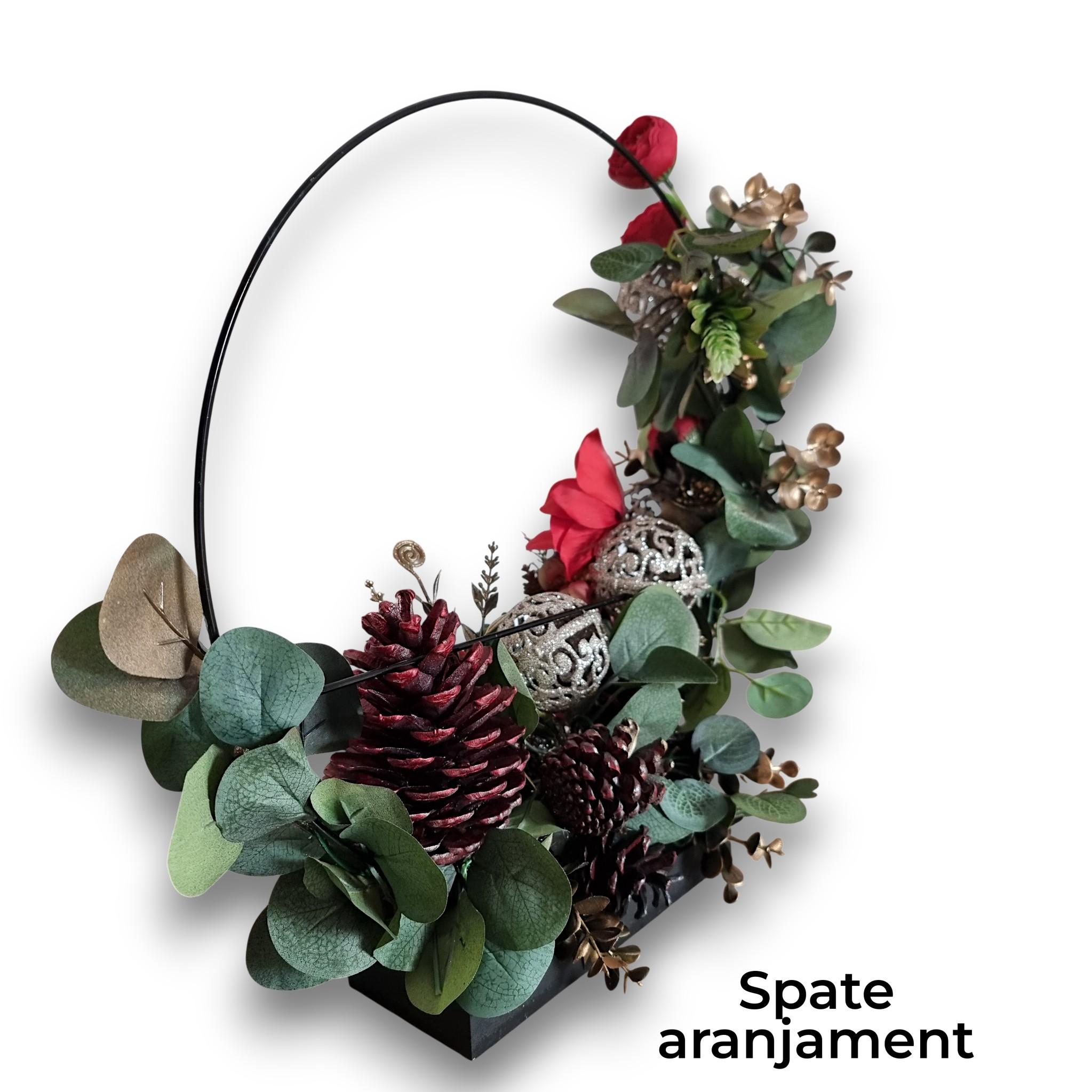 Aranjament Craciun, cerc metalic 40 cm 9 Aranjament Craciun, cerc metalic 40 cm - imagine 9