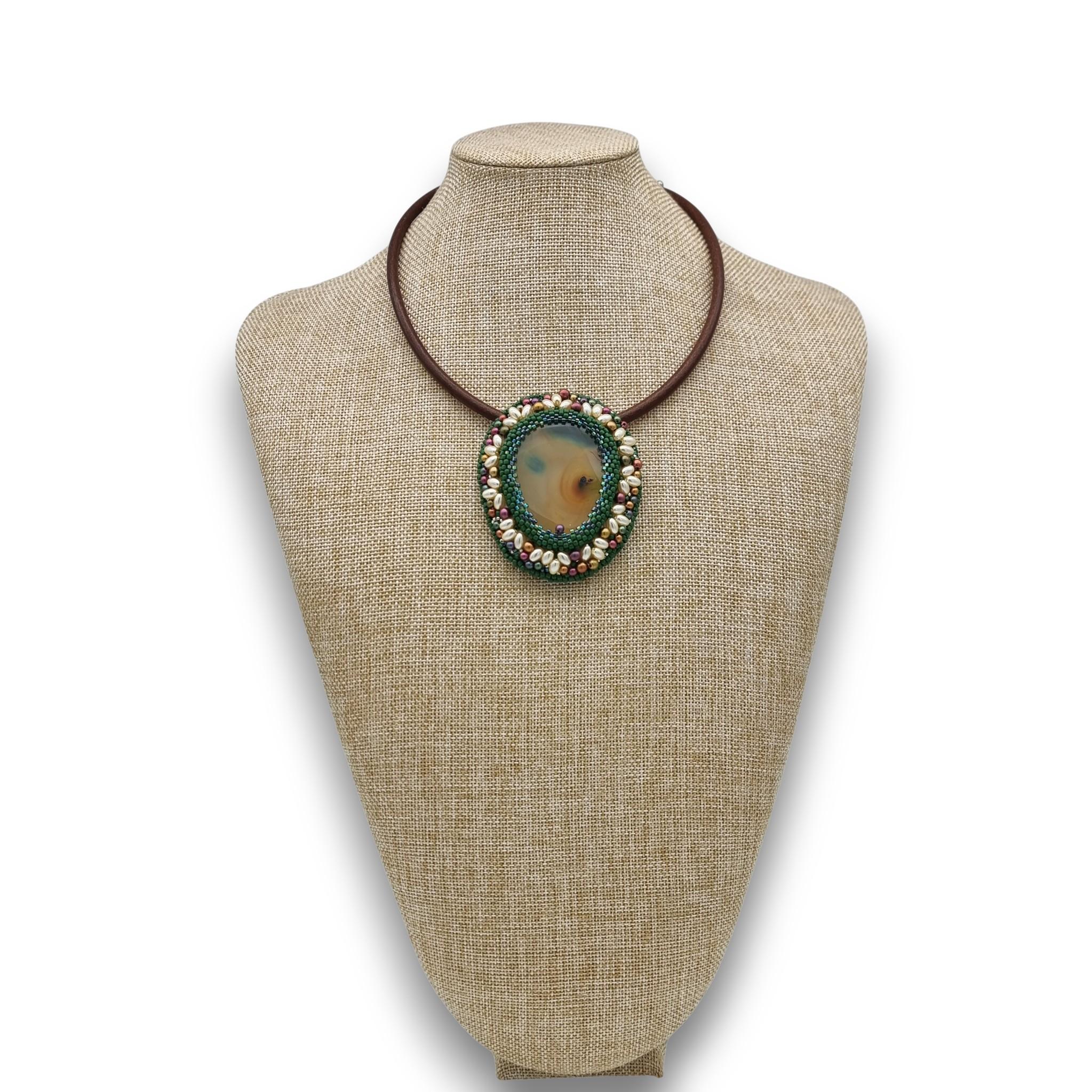 Colier sau broșă 68 mm, Agat 10 Colier sau broșă 68 mm, Agat - imagine 10