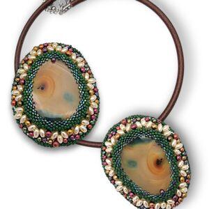 Colier sau broșă 68 mm, Agat