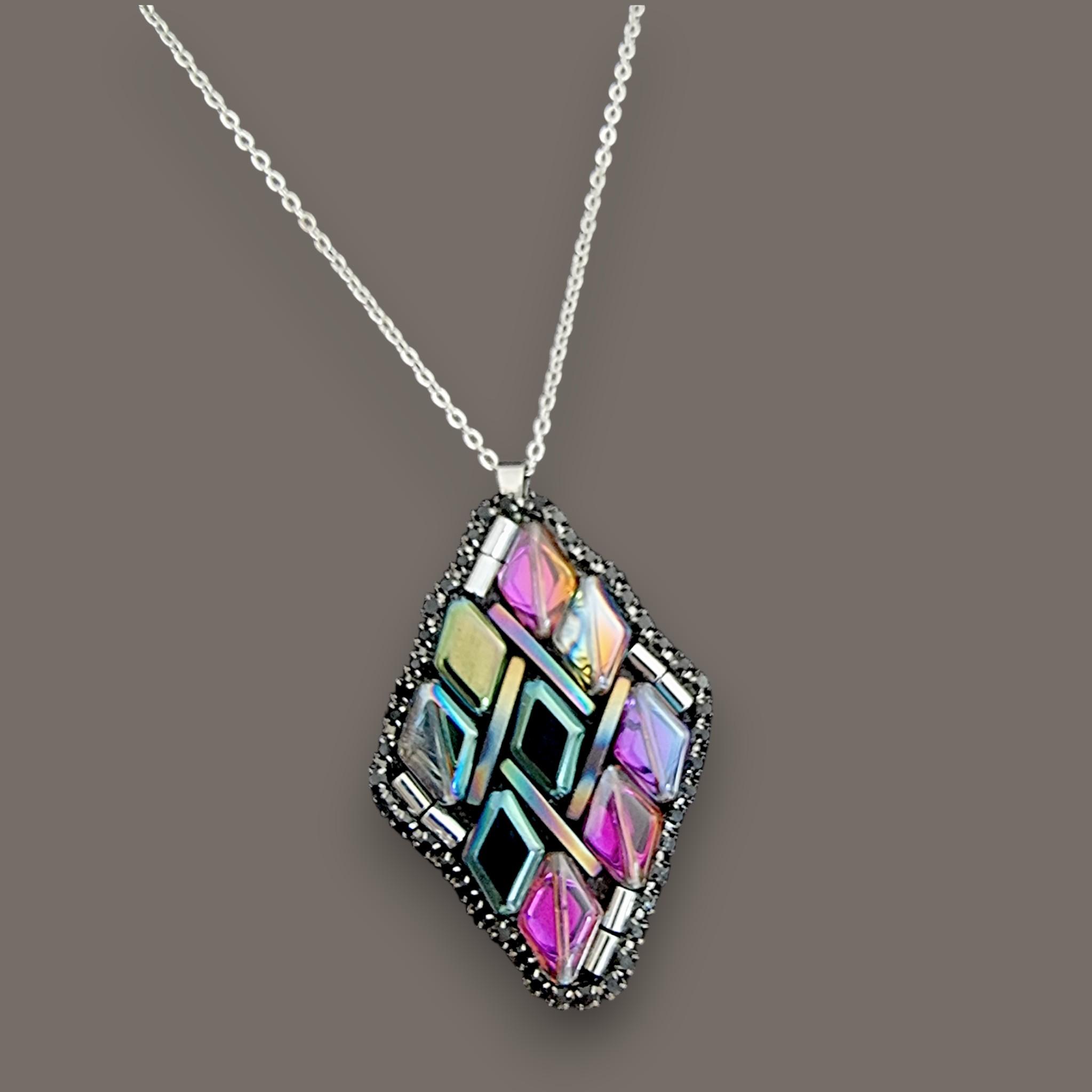 Colier pandantiv margele mari electroplacate, 6cm 3 Colier pandantiv margele mari electroplacate