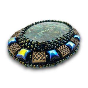 Broșă Ocean jasper, 65x50 mm