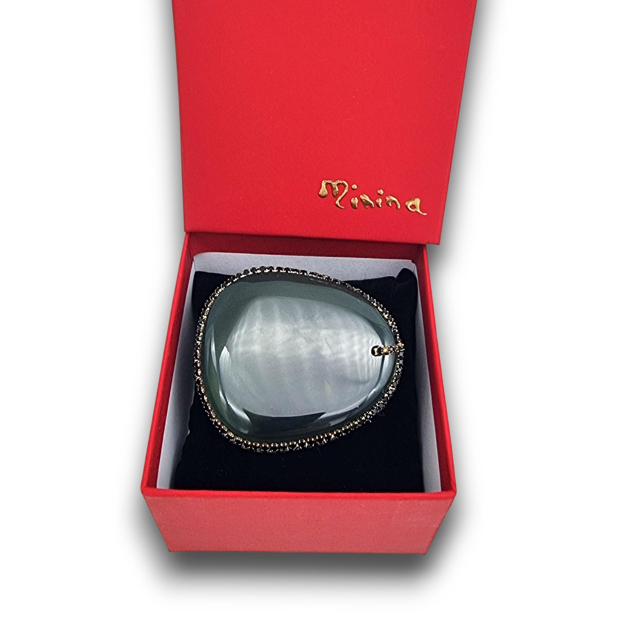 Broșă Statement din Agat Verde Închis, 65 mm 6 Broșă Statement din Agat Verde Închis, 65 mm