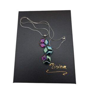 Colier  sticlă Chameleon, pandantiv 6 cm