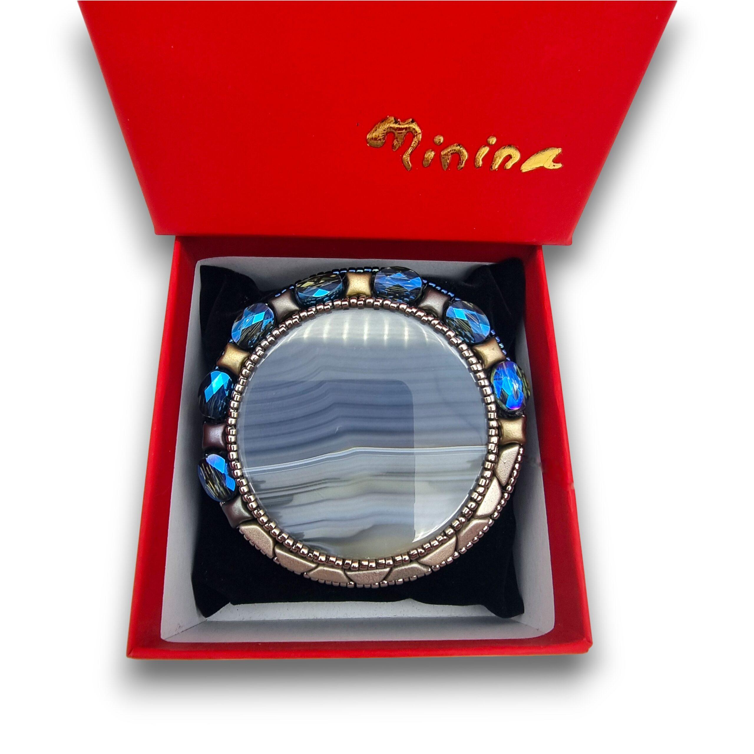 Broșă mare Agat Stripe, 80 mm 4 Broșă mare Agat Stripe, 80 mm