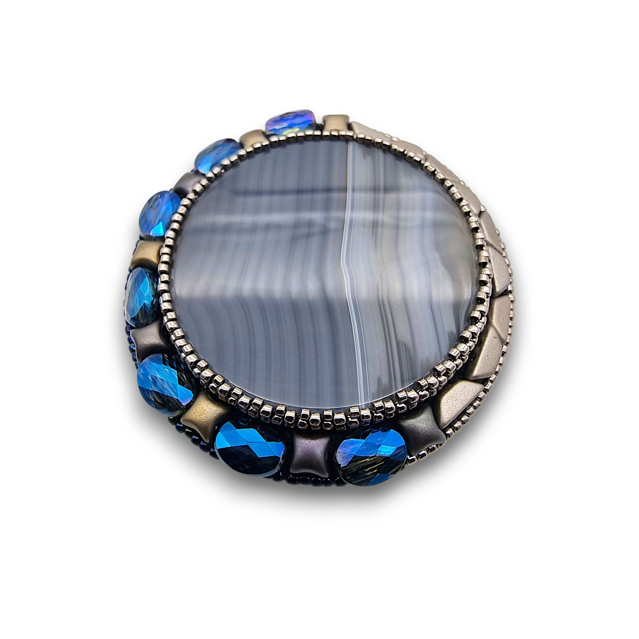 Broșă mare Agat Stripe, 80 mm 5 Broșă mare Agat Stripe, 80 mm