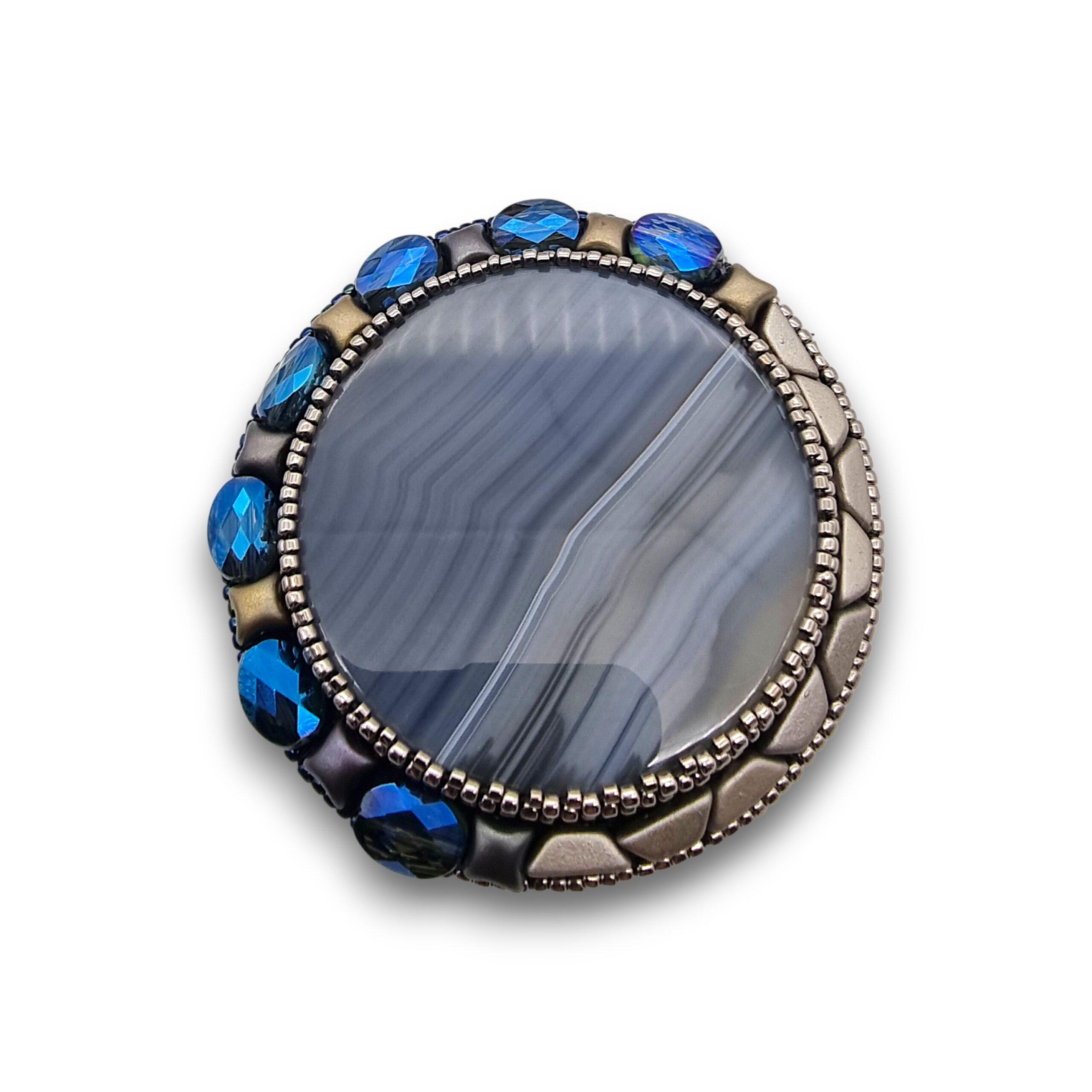 Broșă mare Agat Stripe, 80 mm 6 Broșă mare Agat Stripe, 80 mm