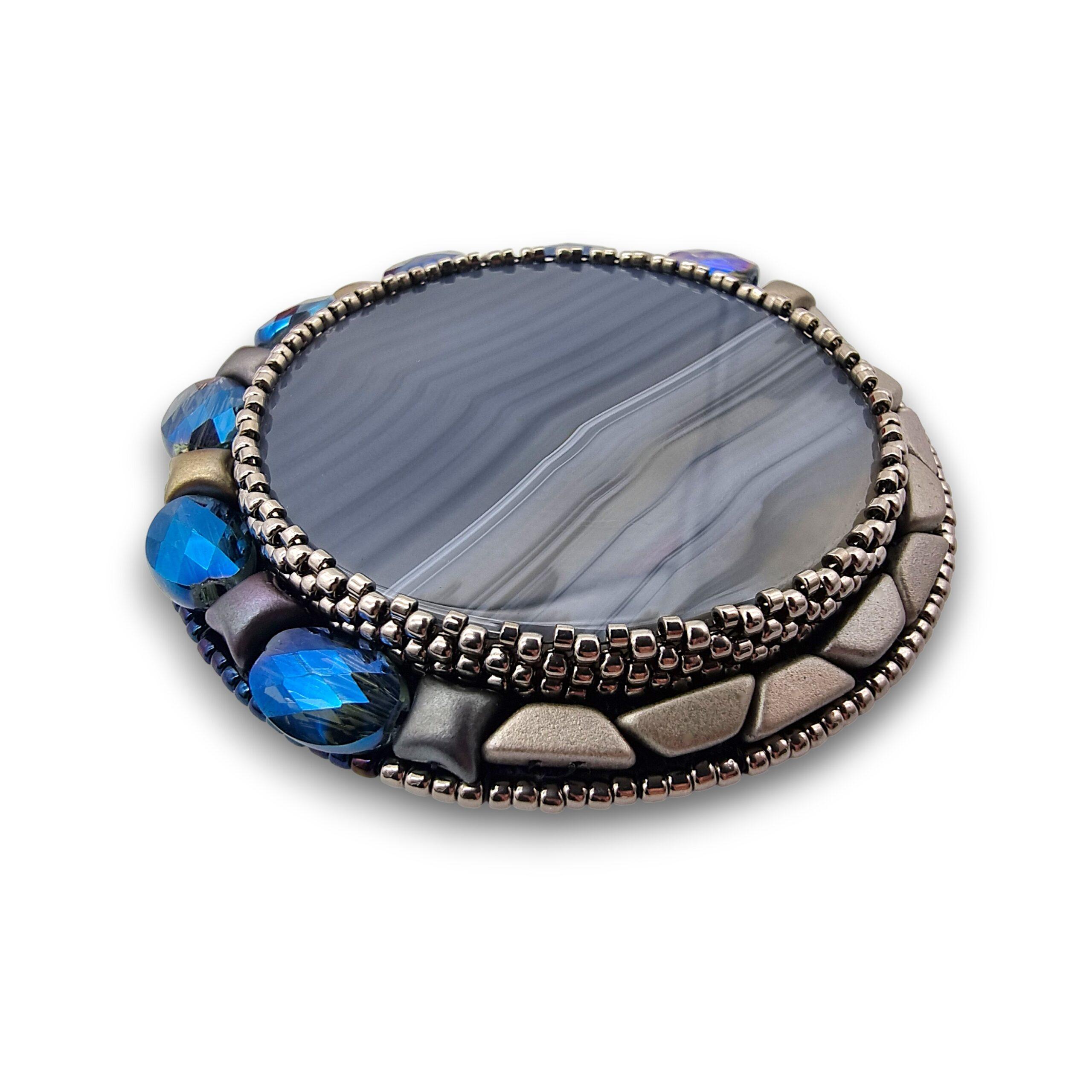 Broșă mare Agat Stripe, 80 mm 7 Broșă mare Agat Stripe, 80 mm