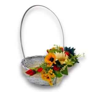 Coș decorat pentru ouăle de Paște, 26x21x42 cm