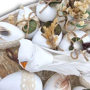 Aranjament Pascal 24 cm, boho/rustic, cu lumânare