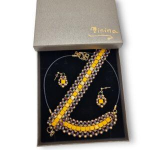 Set Bijuterii Țesătură mărgele colorate, 3 piese