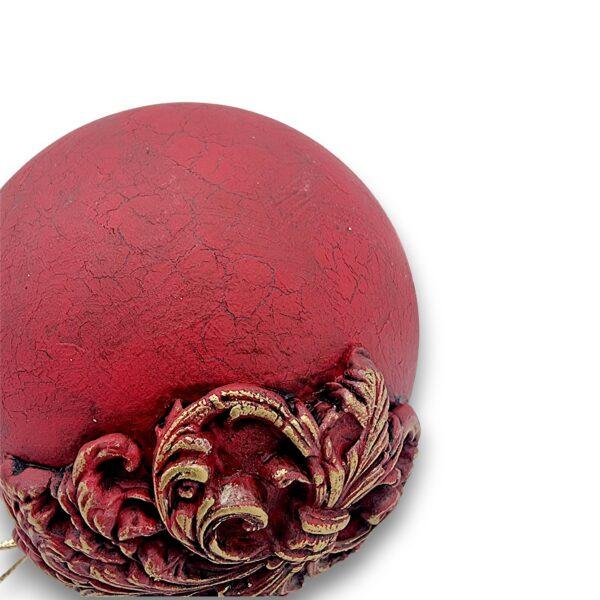 Globuleț roșu 10 cm, model baroque