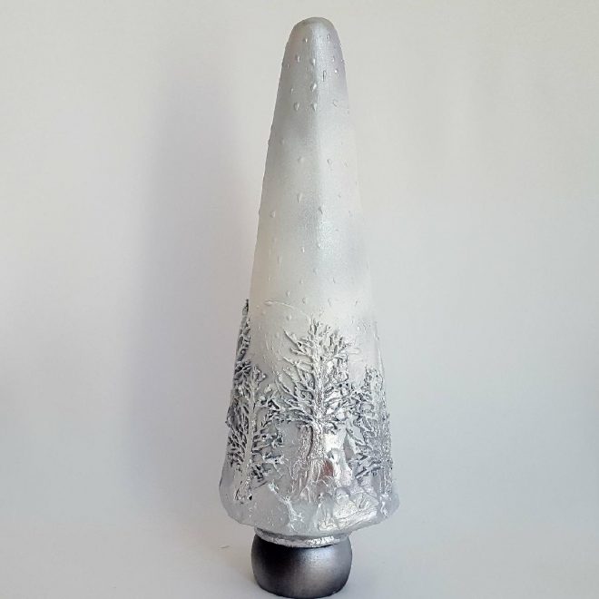 Brăduț decor "White Silver Christmas" 30 cm