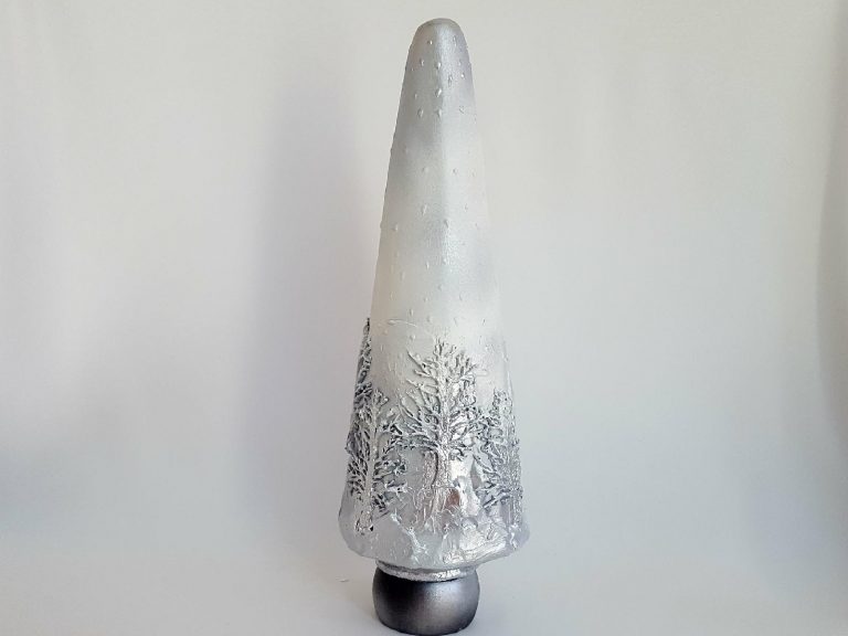 Brăduț decor “White Silver Christmas” 30 cm