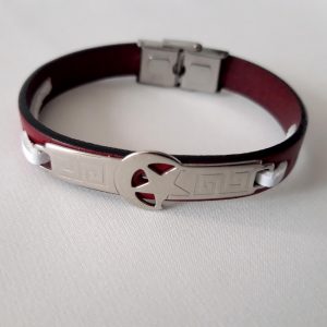 Brăţara piele naturală cu slide inox