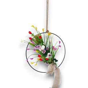 Coroniță metalică de primavara, 30 cm