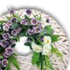 Coroniță plată, flori de primavară, 40 cm
