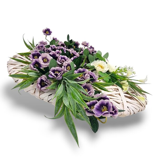 Coroniță plată, flori de primavară, 40 cm