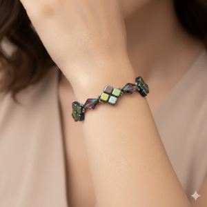 Brățară sticlă Chameleon, mărgele Puca