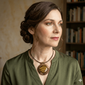 Colier Statement Ochi de tigru, pandantiv 55 cm