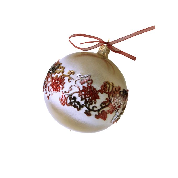 Glob Crăciun dantelă silicon, sticlă 10 cm