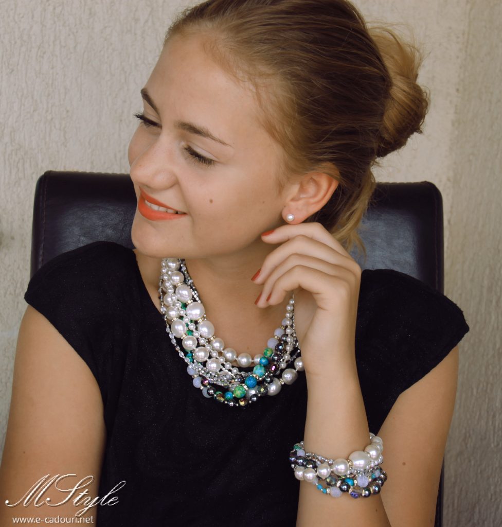 Set perle si agate multisir
