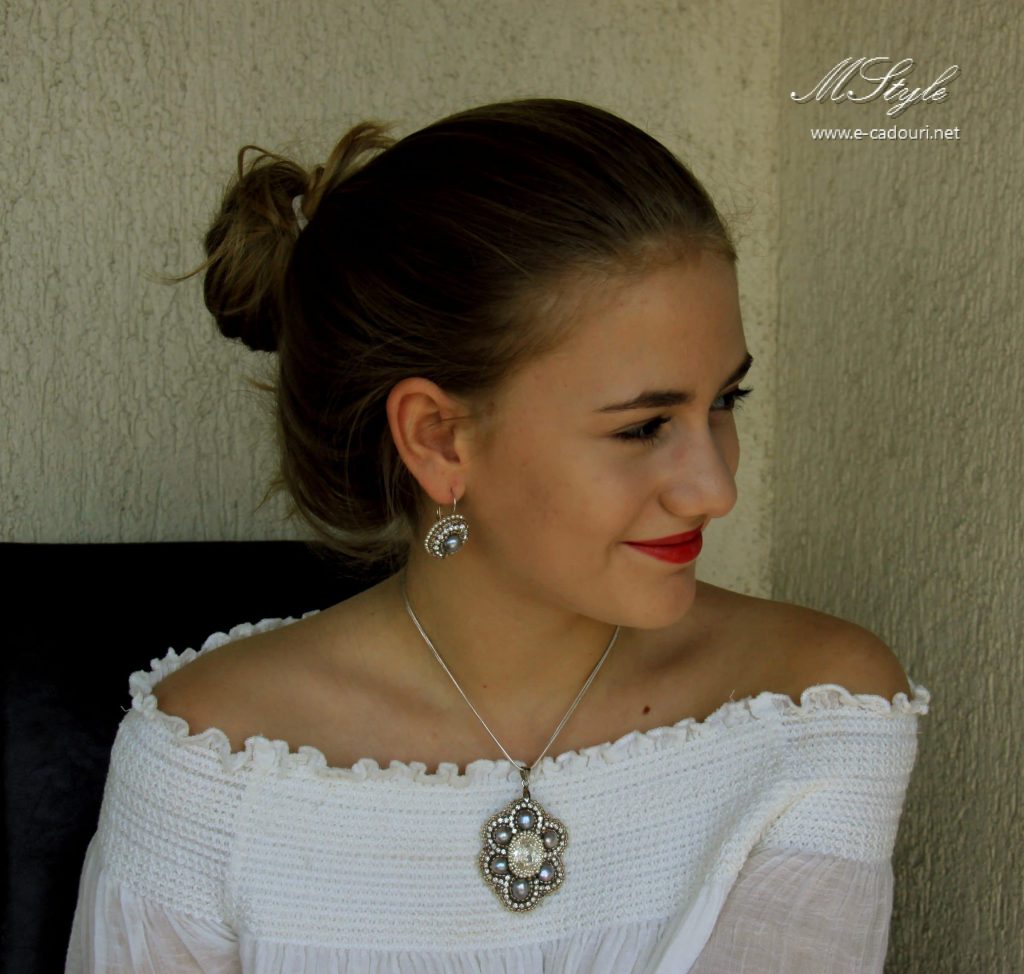 Set cristal Swarovski şi perle de cultură