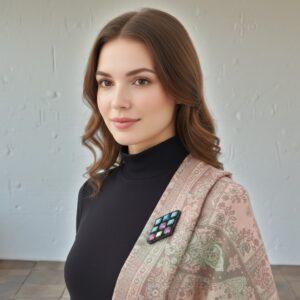 Broșă sau pandantiv, margele mari, 70/40 cm