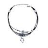 Colier choker piele naturală și inox