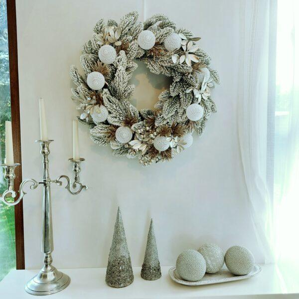 Crăciun alb - decor ușă/perete, 50 cm