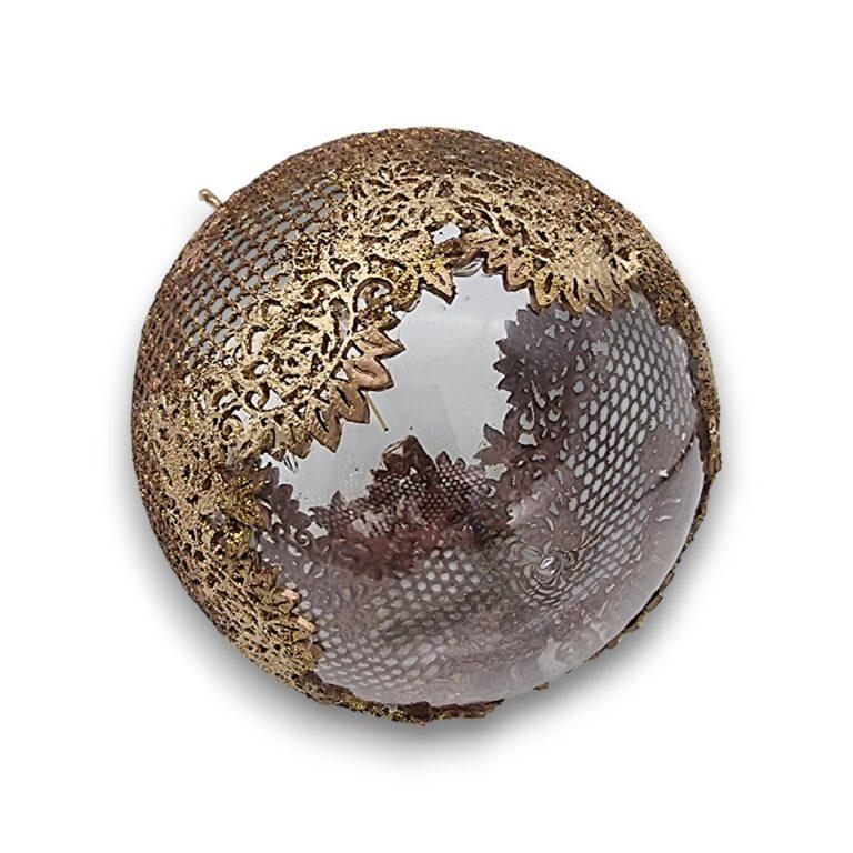 Glob dantelă auriu-cupru, 10 cm