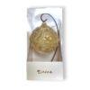 Ornament brad Crăciun, Glob dantelă aurie, 10 cm