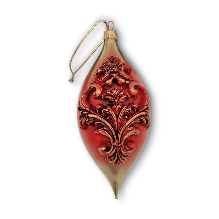 Glob lung sticlă, model baroque 15x6 cm