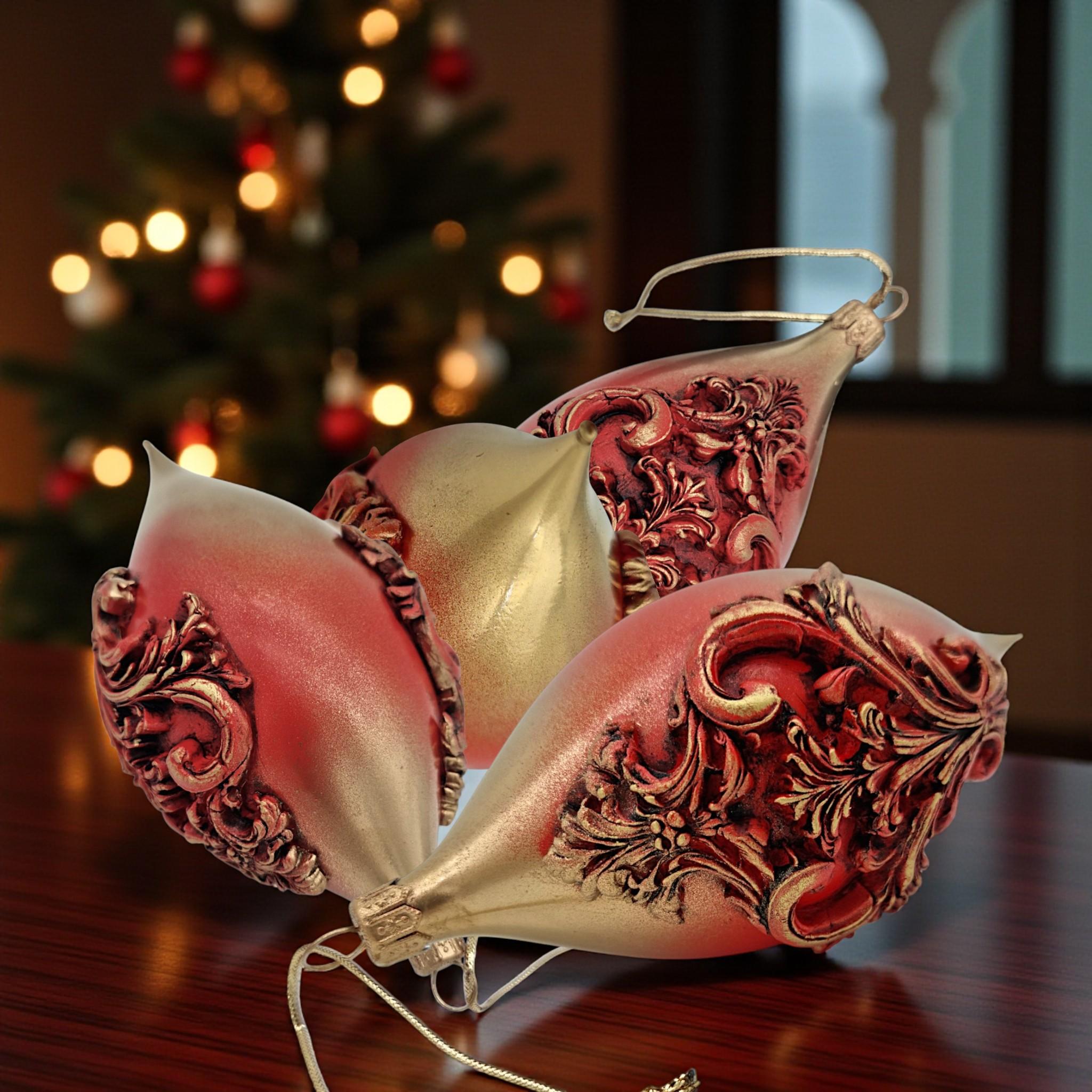 Glob lung sticlă, model baroque 15x6 cm 2 Glob lung sticlă, model baroque 15x6 cm