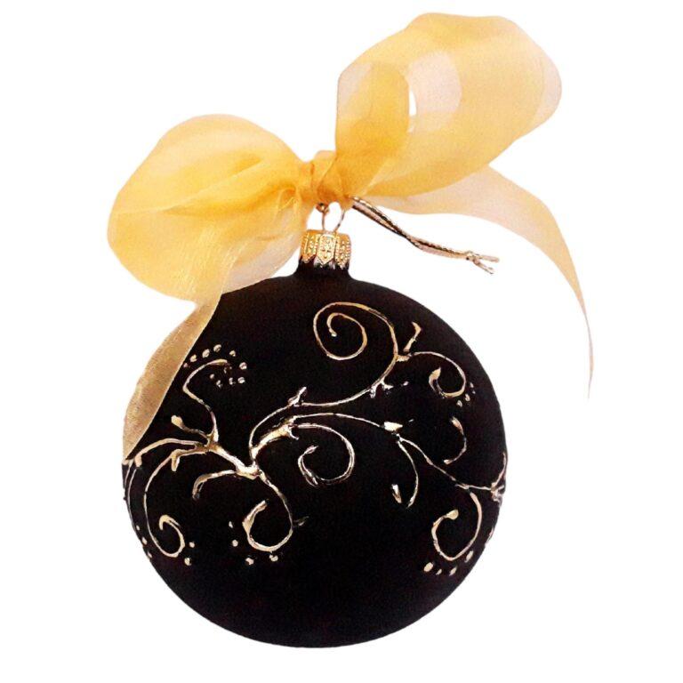 Glob negru cu auriu, cutii cadou,10 cm