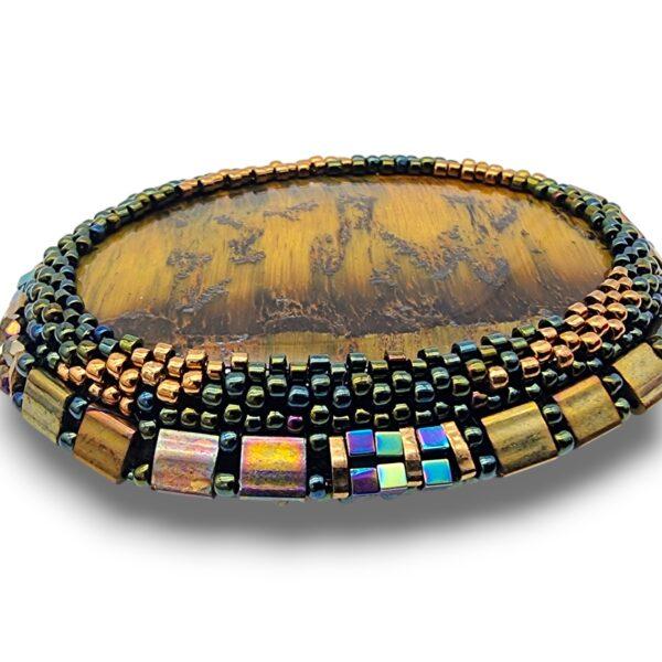 Broșă mare Ochi de Tigru, 70x55 mm