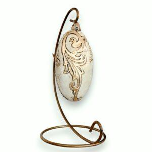 Glob oval lung, decorat baroque vintage, 12,5x7x3 cm