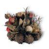 Decor masă elegant, negru/rosu/auriu, 20 cm