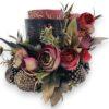 Decor masă elegant, negru/rosu/auriu, 20 cm