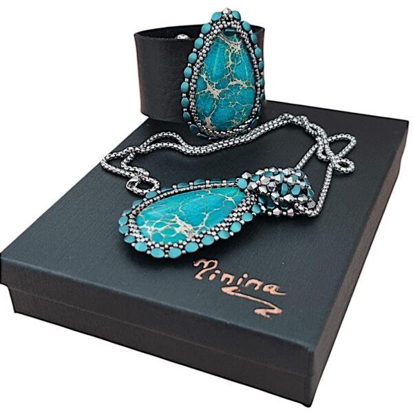 Set bijuterii 2 piese Regalit turquoise